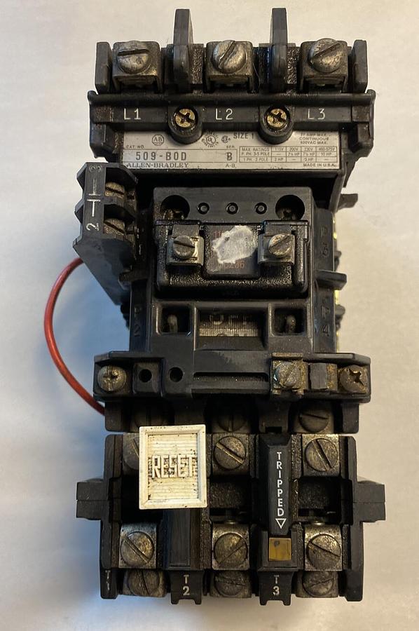 Used Allen-Bradley,509-BOD,Series B Size 1 Motor Starter 27AMP 600V 3 Pole