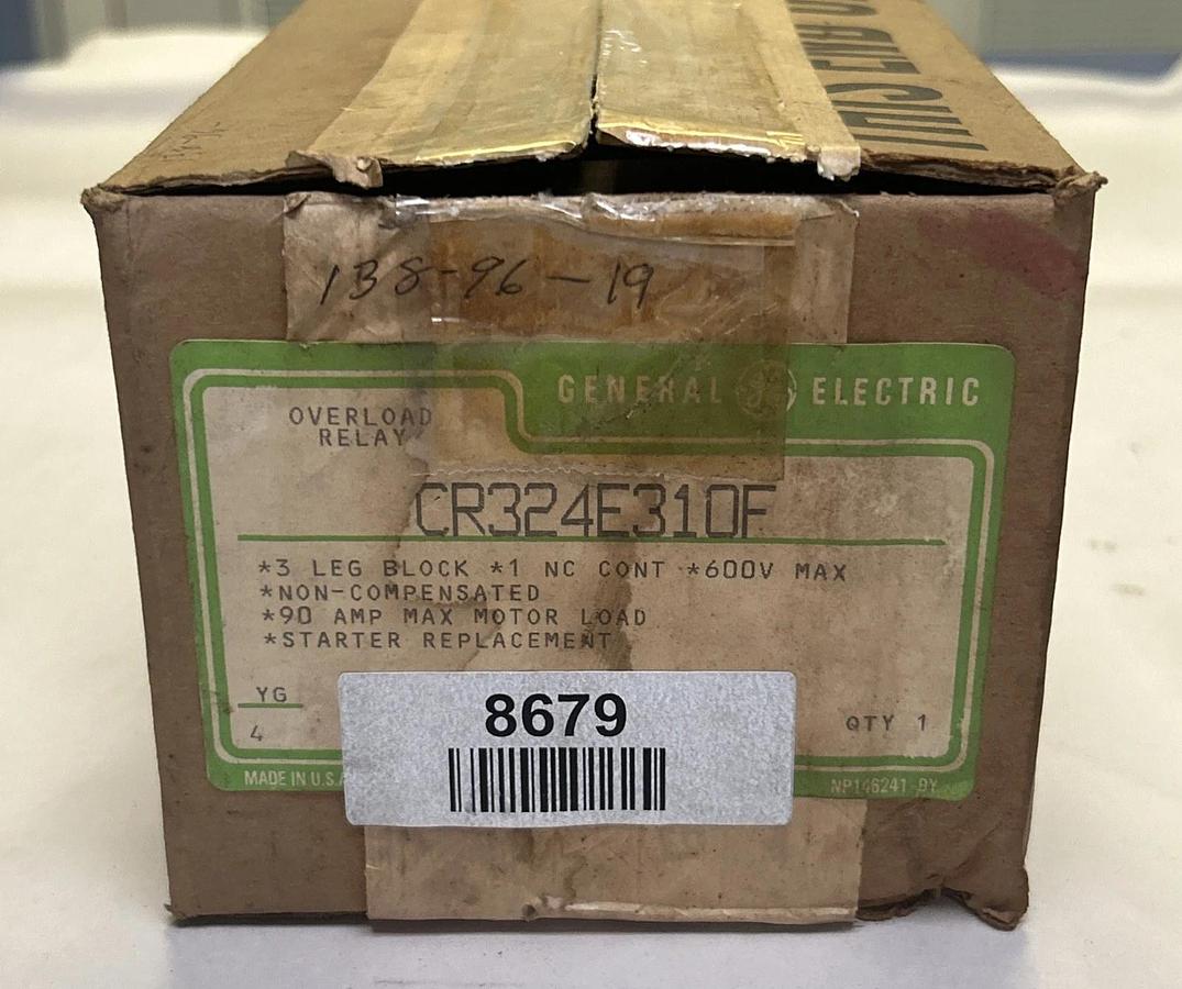 GENERAL ELECTRIC,CR324E310F,OVERLOAD RELAY 90A 600V NOS