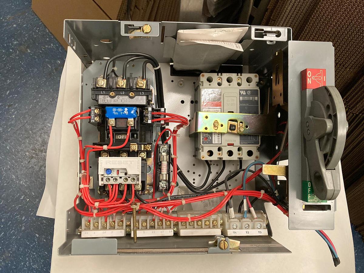 Used Allen-Bradley,2100 2113,Size 1 MCC 12 INCH Starter Feeder Bucket 15 Amp Breaker