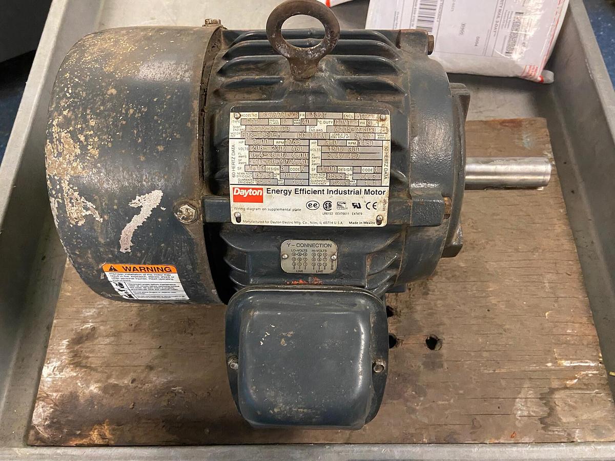 Dayton,3K77A,Motor 3Hp 1765RPM 208-230/460V Frame 182T