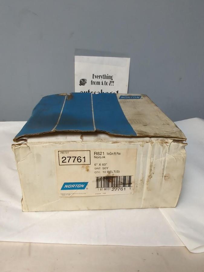NORTON,27761 R821 NORZON R,PLUS 6 INCH X60 INCH 50Y GRIT BELT BOX OF 10 NOS