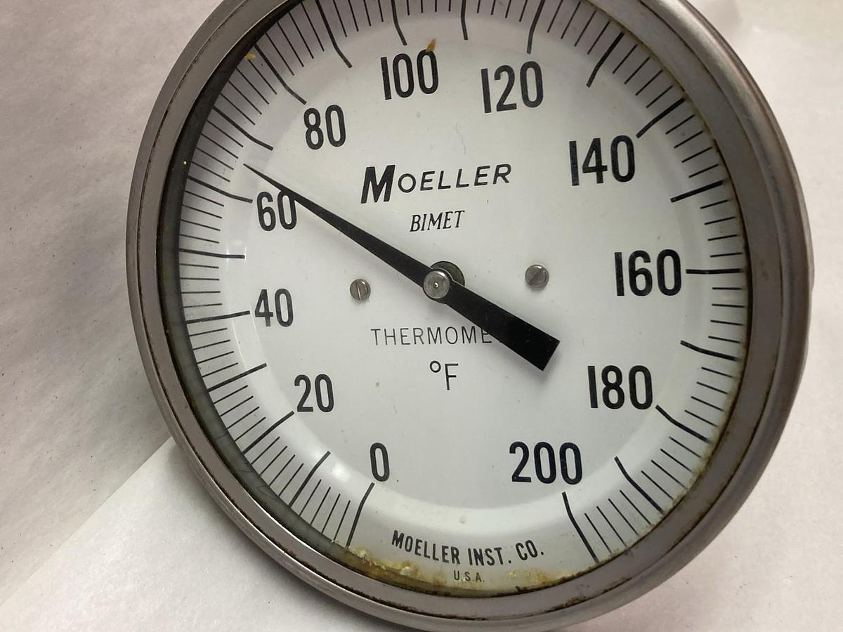 Moeller Bimetal,Model 4000 0-200°F,Thermometer 6 Inch Stem