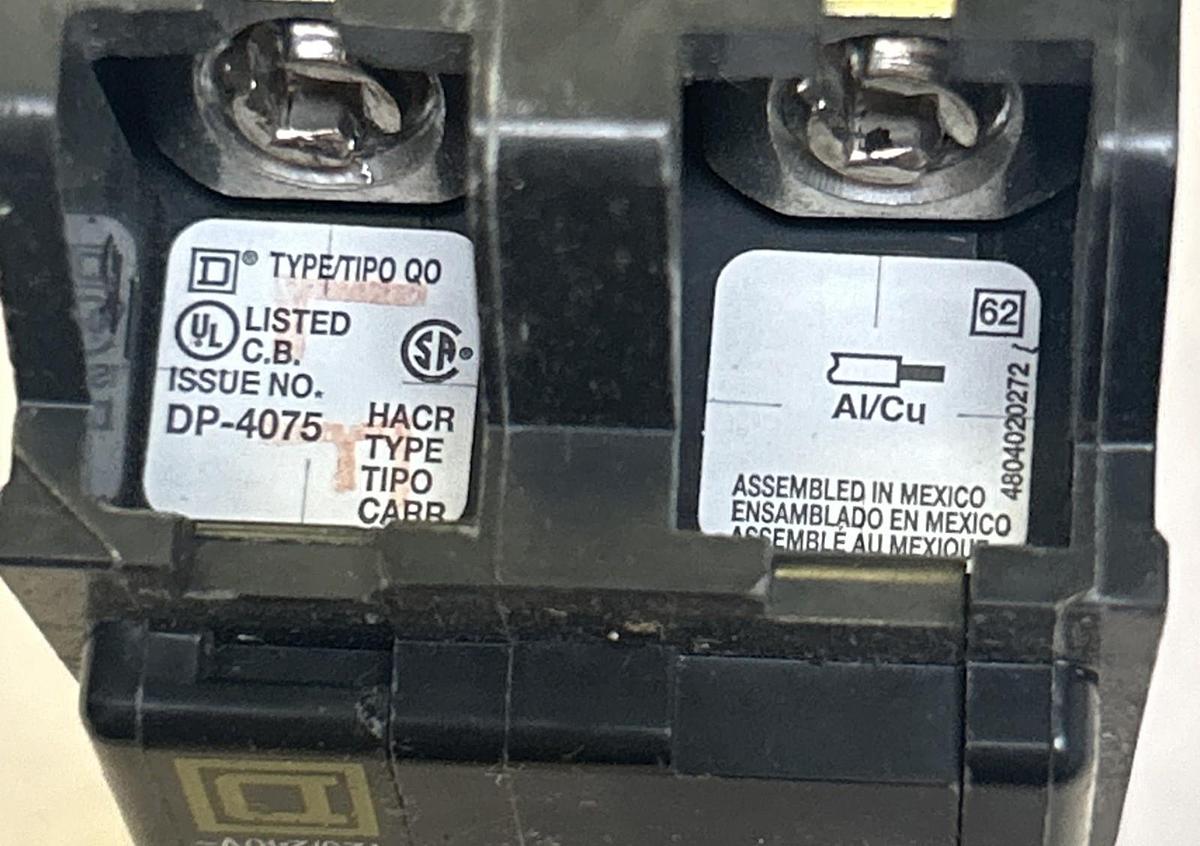 Used SQUARE D,QO260,CIRCUIT BREAKER 60A 120/240V 2P