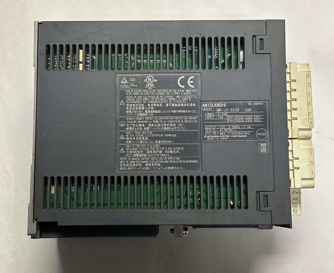 Used MITSUBISHI,MR-J3-350B,AC SERVO AMPLIFIER 3.5KW 17A