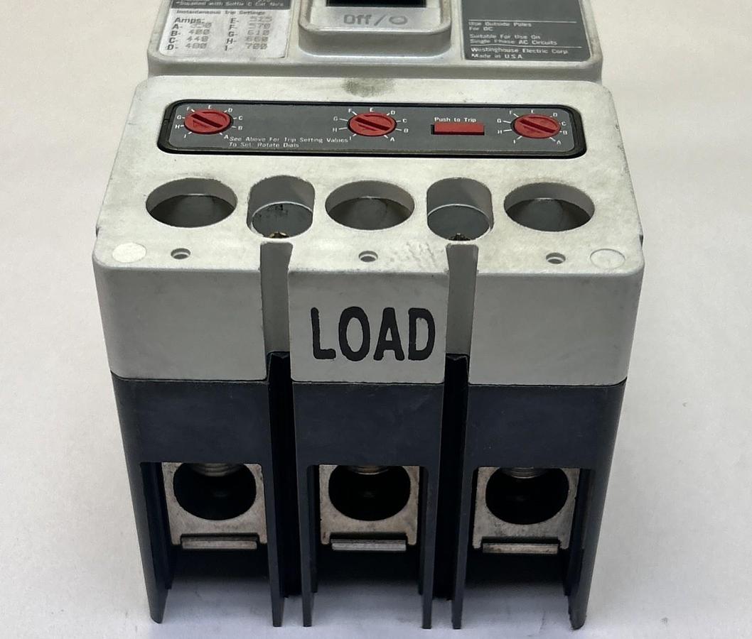 Used WESTINGHOUSE,HMCP250A5,CIRCUIT BREAKER 250A 600V 3P