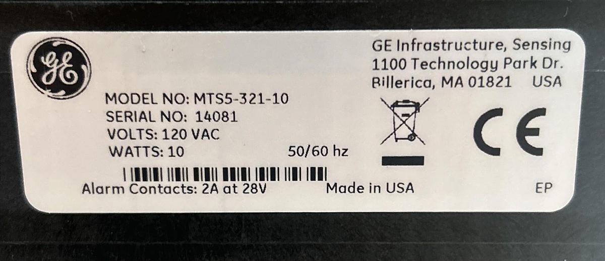 Used GENERAL ELECTRIC PANAMETRICS,MTS5-321-10,HYGROMETER MOISTURE TARGET CONTROLLER