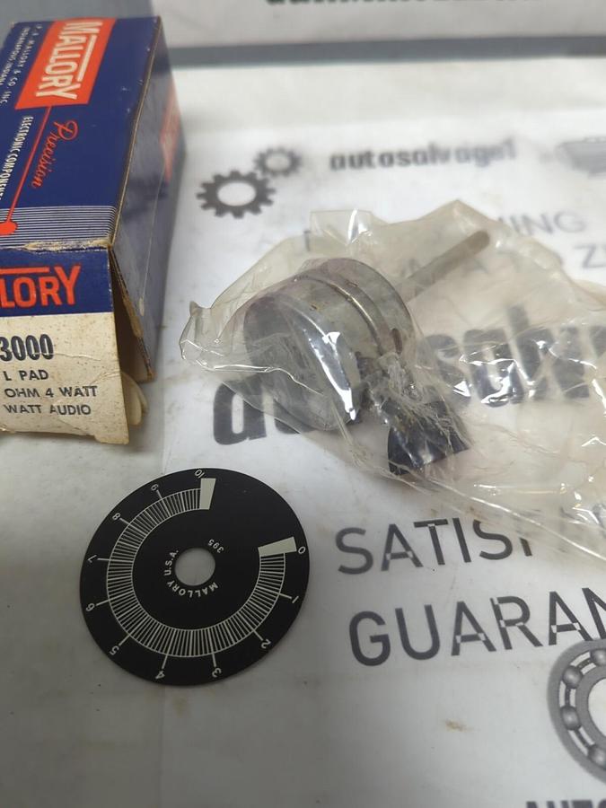 MALLORY,L3000,3000 OHM 4WATT/15WATT AUDIO POTENTIOMETER NOS