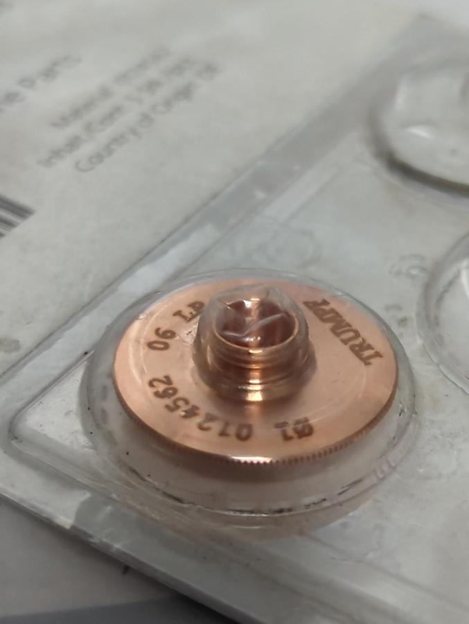 TRUMPF,0124562,CHROME PLATED LASER MACHINE NOZZLE 1.0MM/M8/ECE NOS