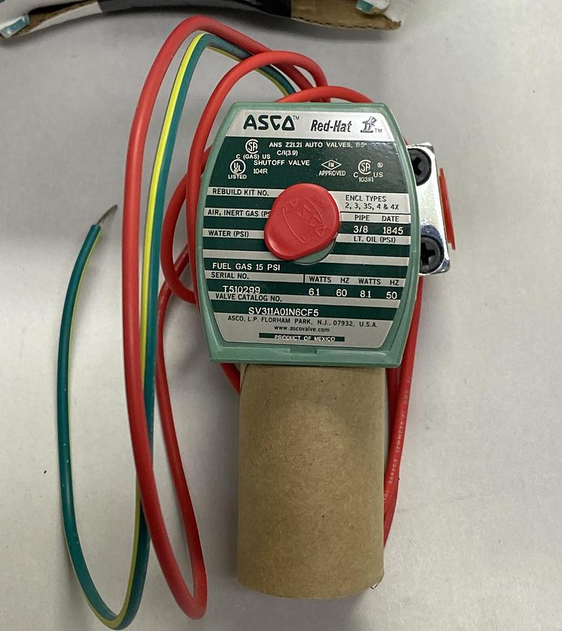 ASCO,SV311A01N6CF5,SOLENOID VALVE 3/8 INCH NOS