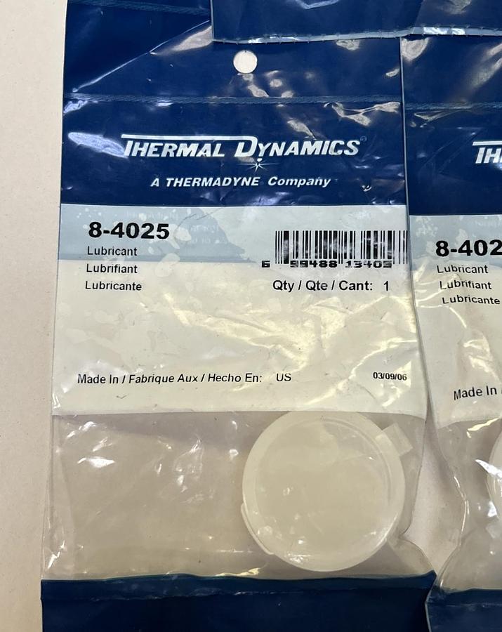 THERMAL DYNAMICS,8-4025,PLASMA LUBRICANT LOT OF 5 NEW