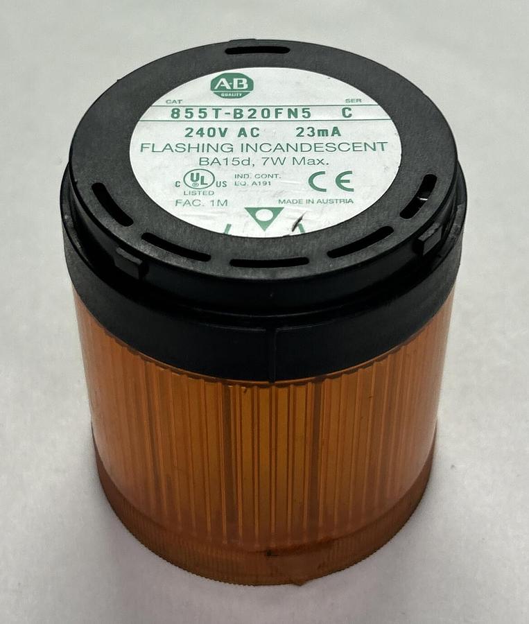 Used ALLEN BRADLEY,855T-B20FN5,AMBER STACK LIGHT