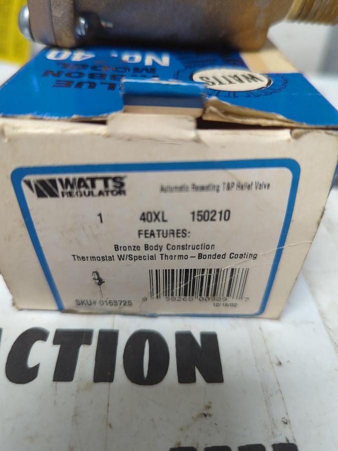 WATTS,0163725 40XL-150210,1 INCH AUTOMATIC RESEATING RELIEF VALVE 150PSI NOS