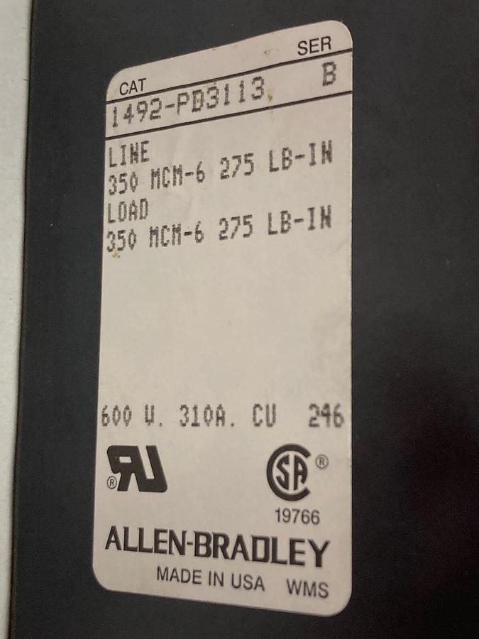 Allen Bradley,1492-PB3113,Power Terminal Block Series B