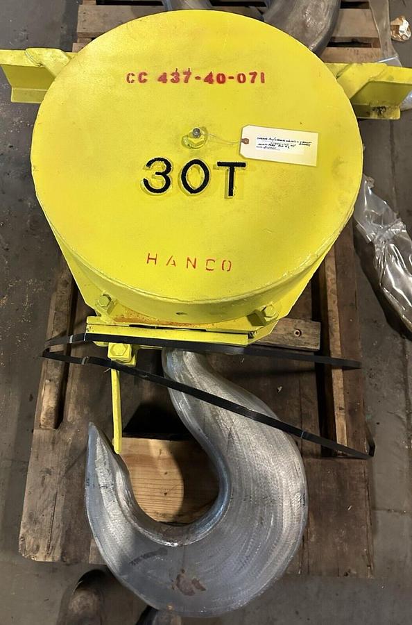 Used 30 Ton Crane Block/Hook 4 Sheaves Rebuilt