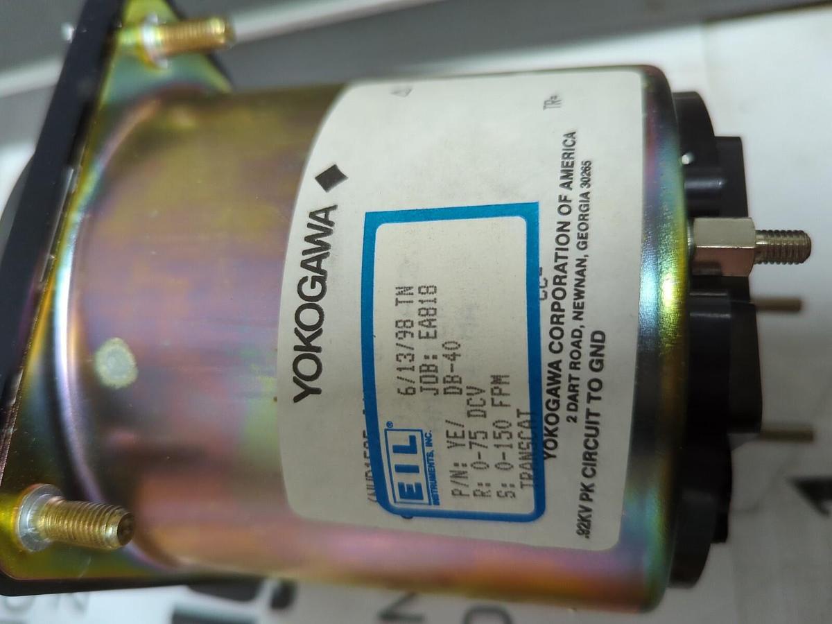 YOKOGAWA,YE/ BB-40,PANEL METER 0-75 DDV  0-150 FPM NOS