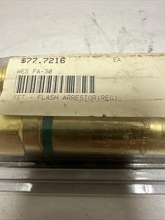 Used Western Enterprises,FA-30,Flashback Arrestors Regulator Adapter