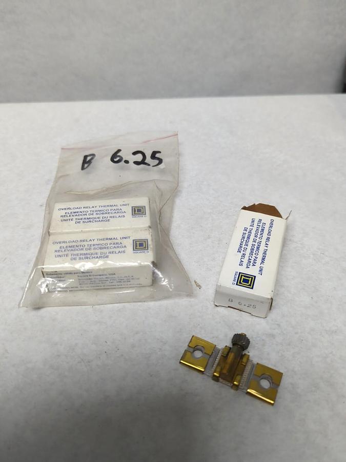 SQUARE D,B6.25,THERMAL OVERLOAD HEATER ELEMENT LOT OF 3 NOS