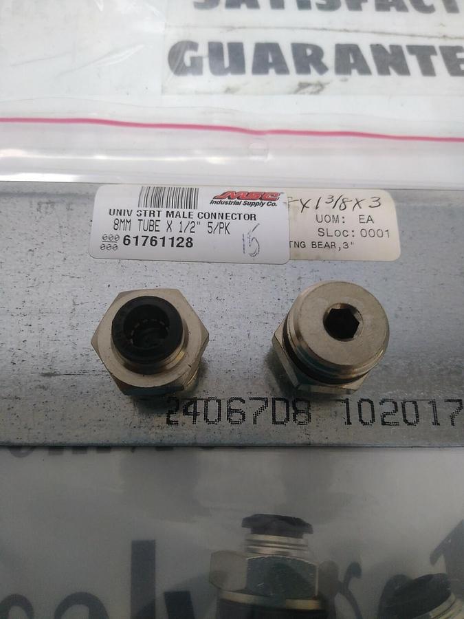 UNBRANDED,61761128,TUBE STRAIGHT MALE CONNECTOR 8MMX1/2 IN LOT OF 15 NOS