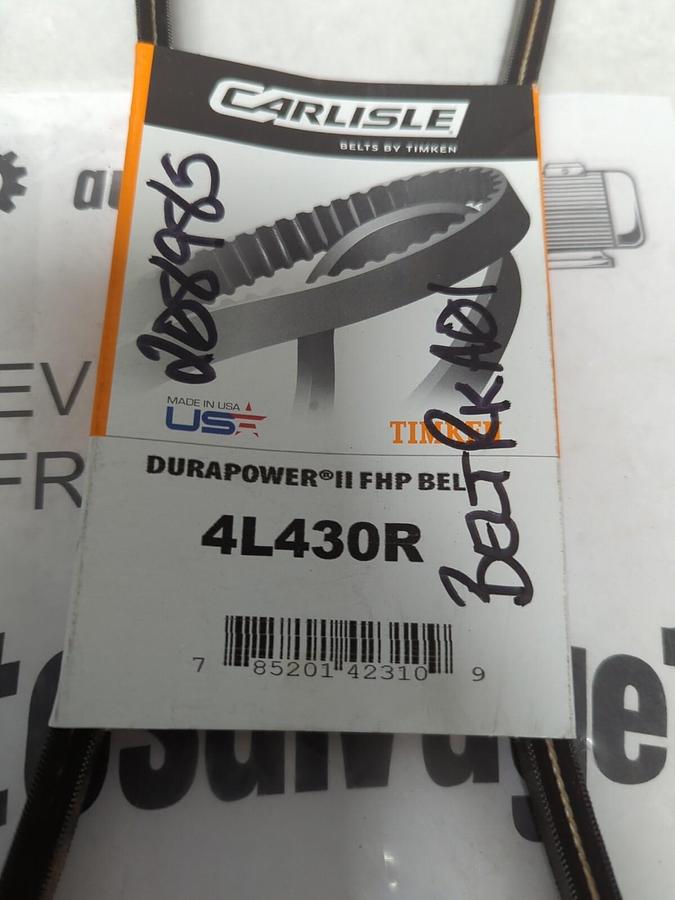 CARLISLE,4L430R,DURAPOWER II FHP BELT 1/2 X 43 INCH NOS