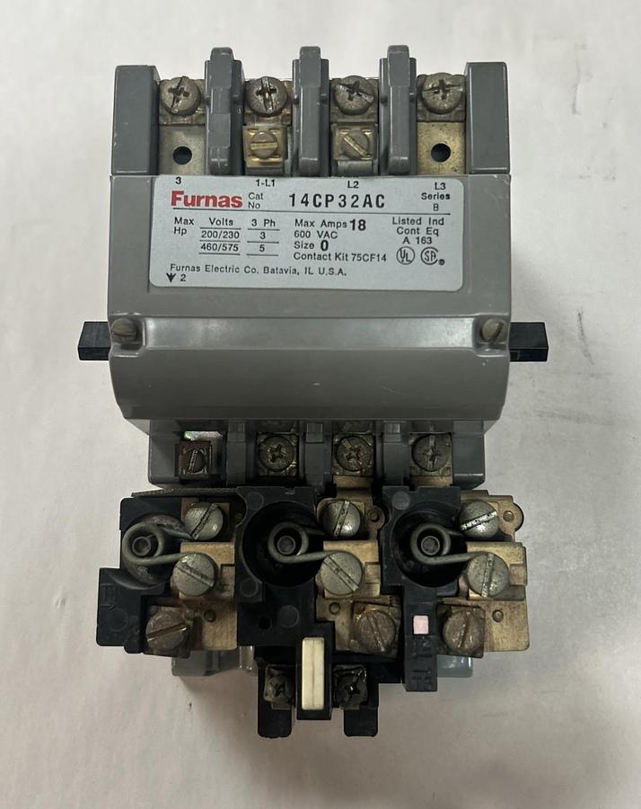Used FURNAS,14CP32AC,MOTOR STARTER SIZE 0 18A 600V