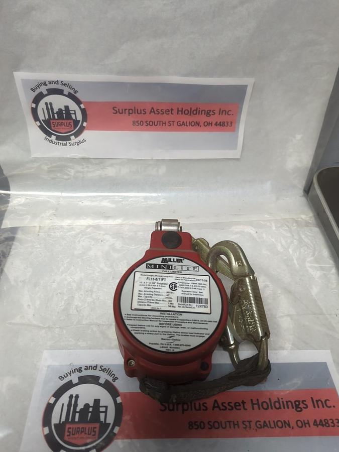 Used MILLER,FL11-8/11FT,SELF-RETRACTING FALL LIMITER RED PRE-OWNED
