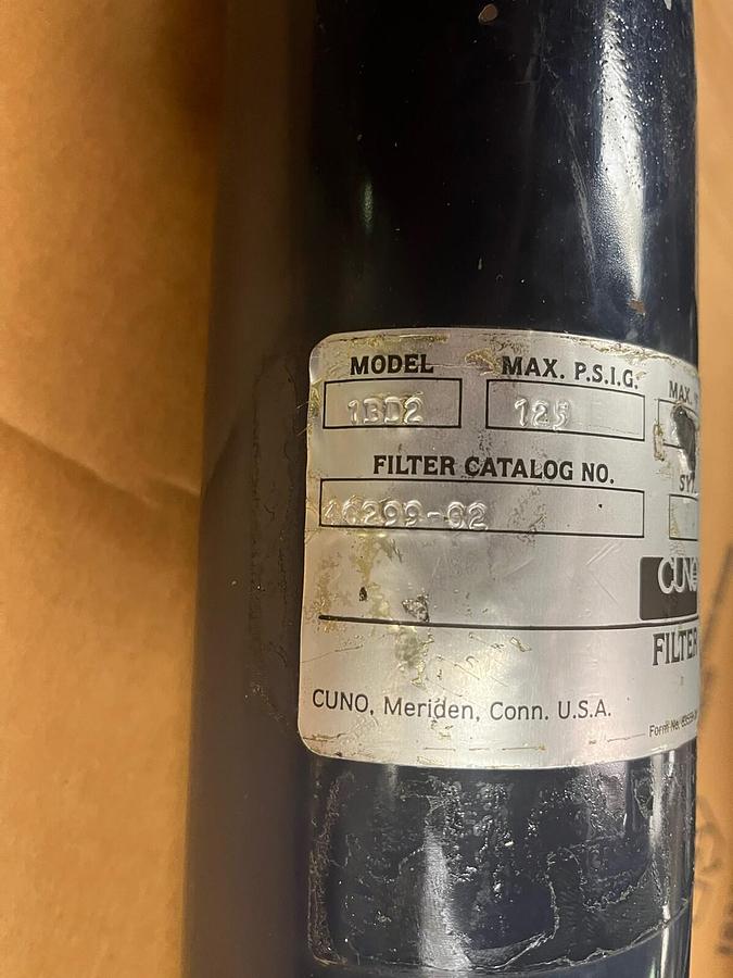 Used CUNO,40299-02,FILTER 1BD2 3/4" 125PSI no element