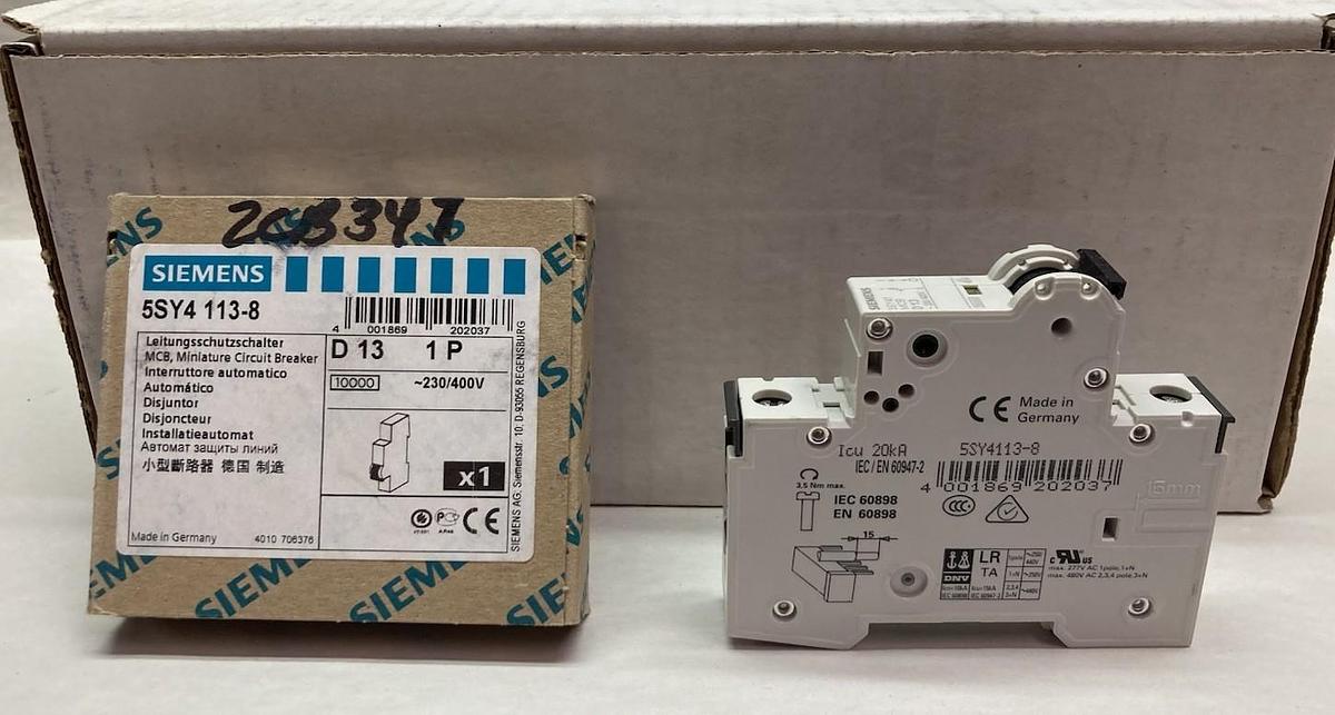 Siemens,5SY4 113-8,Breaker