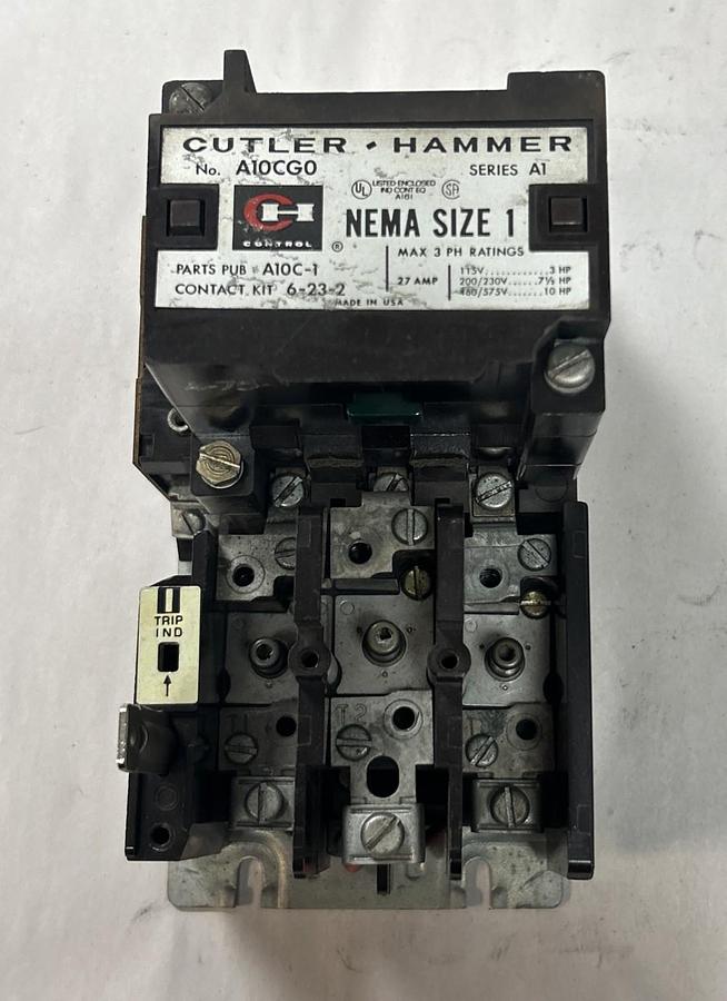 Used CUTLER-HAMMER,A10CG0,MOTOR STARTER SIZE 1