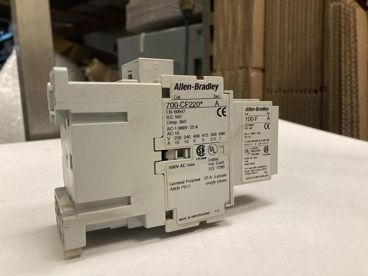 Used Allen Bradley,700-CF220*,Contactor with 100-F Contact