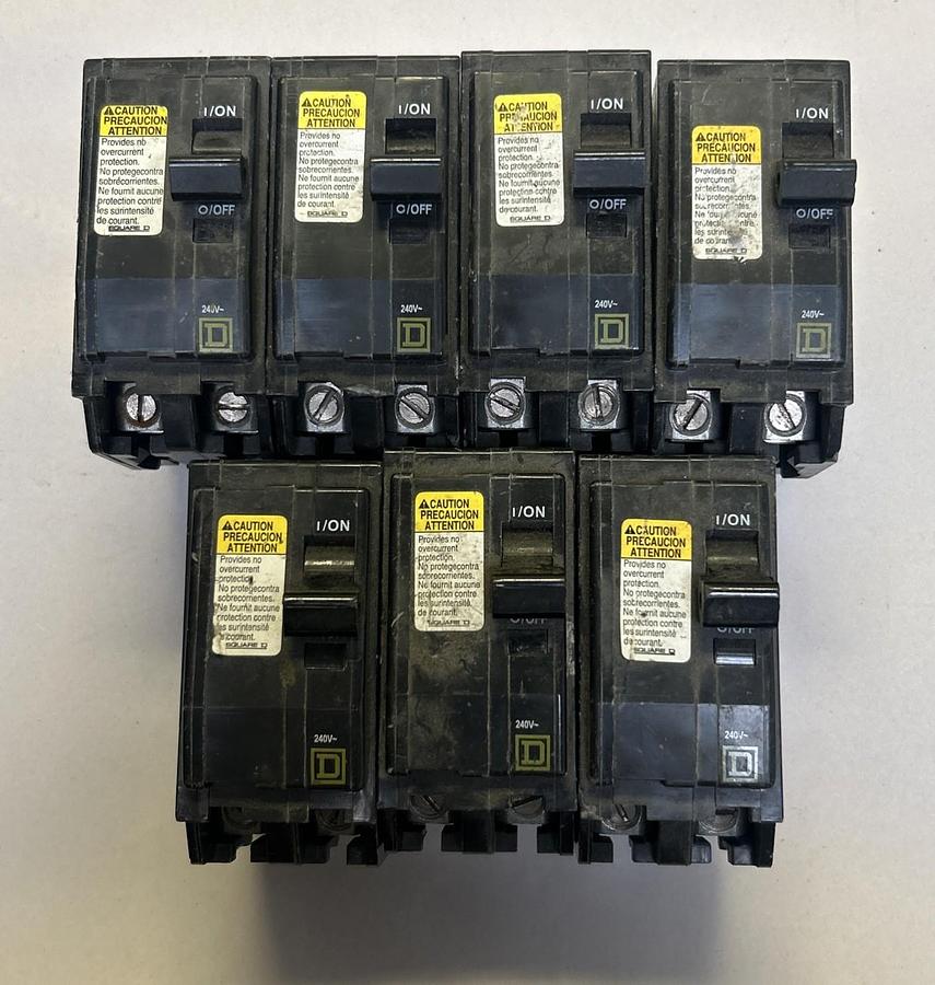Used SQUARE D,QO200,CIRCUIT BREAKER 60A 240V 2P LOT OF 7