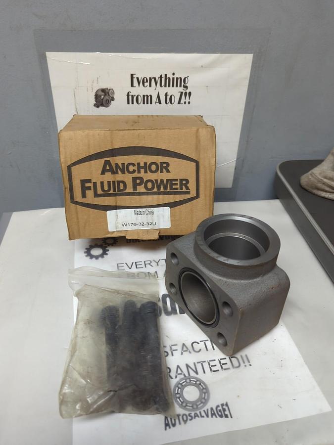 ANCHOR FLUID POWER,W176-32-32U,ELBOW SOCKET WELD PIPE FLANGE 4-BOLT NOS