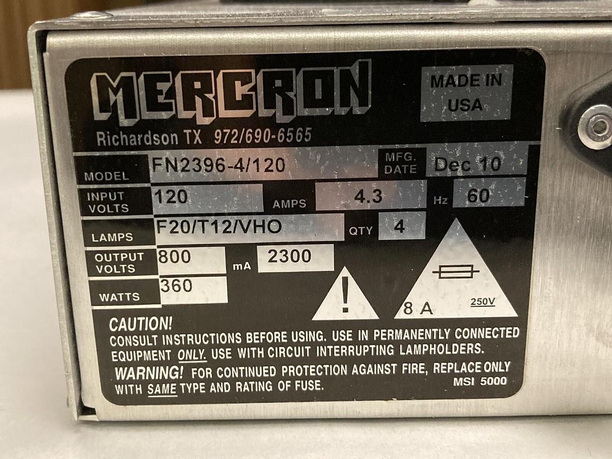 Mercron,FN2396-4/120,Lamp Controller 120V 4.3A 60 Hz