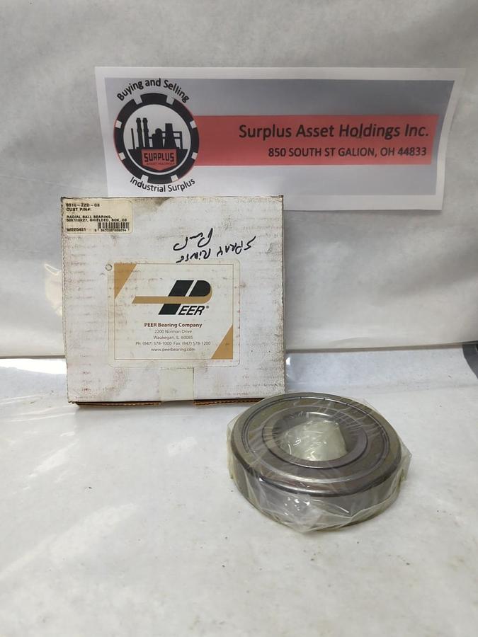 PEER,6310-ZZD-C3,METAL SEALED RADIAL BALL BEARING NOS