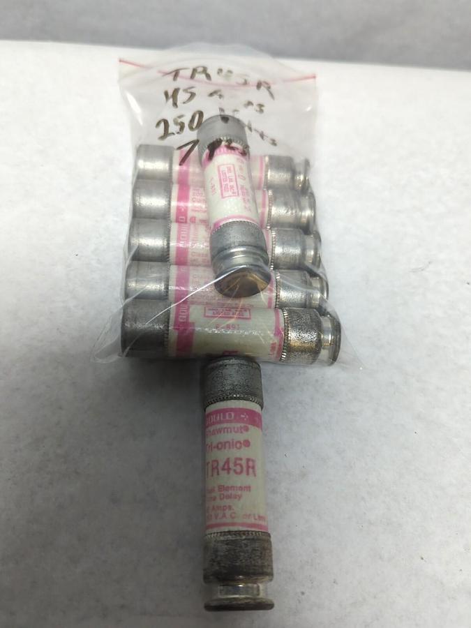 GOULD SHAWMUT,TR45R,TRI-ONIC FUSE 45 AMP LOT OF 7 NOS