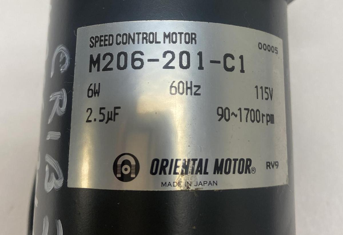 ORIENTAL MOTOR,M206-201-C1,SPEED CONTROL MOTOR 6W 60HZ 115V 90-1700RPM NOS