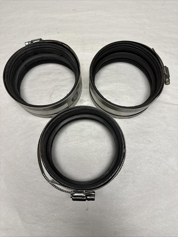 NSF,CISPI310,4" Stainless Steel Coupling LOT of 3