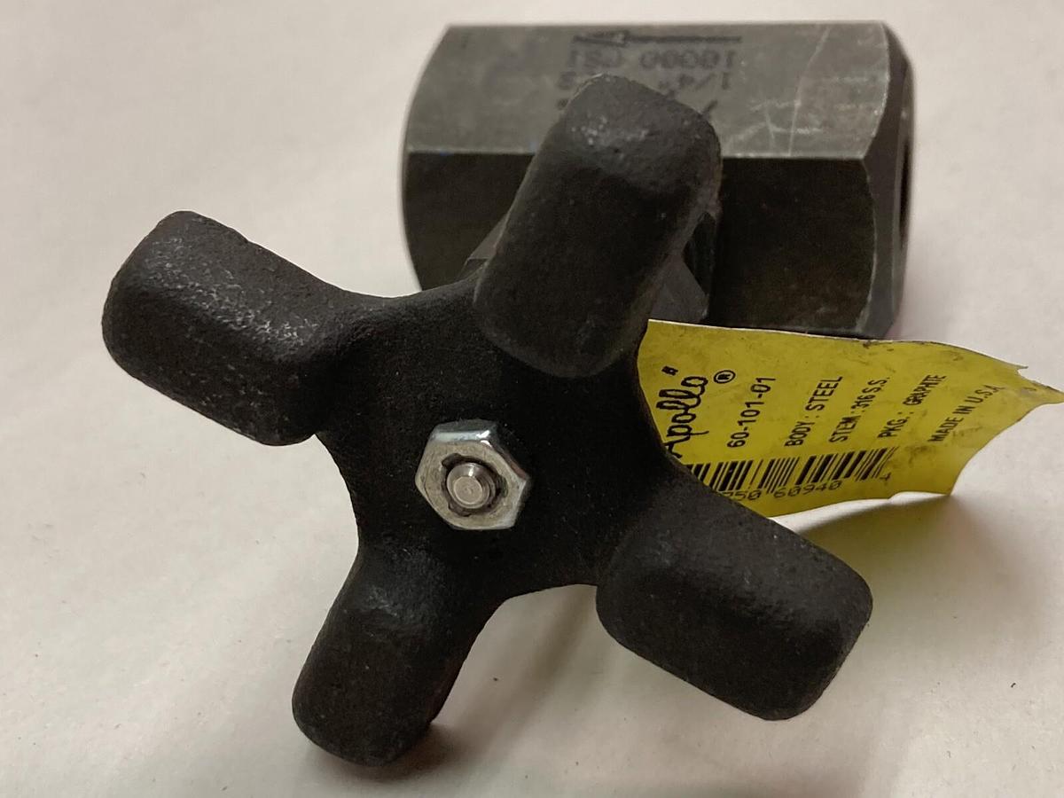 Used Apollo,60-101-01,Steel Flow Control Valve 1/4 Inch 10000 PSI