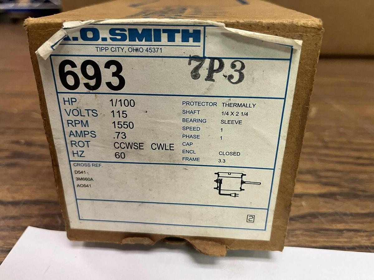 AO SMITH,693,ELECTRIC MOTOR 1/100HP 1550RPM 115V 1PH