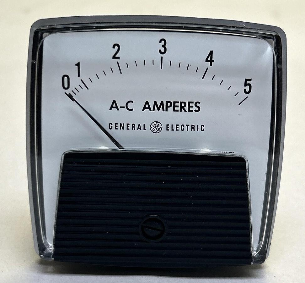 GENERAL ELECTRIC,AW-91,PANEL METER 0-5 AC AMPERES NOS