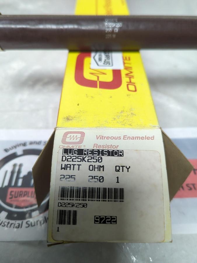 OHMITE,D225K250,LUG RESISTOR 250 OHM 225 WATT NOS