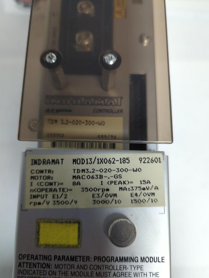 Used INDRAMAT,TDM 3.2-020-300-W0,A.C. SERVO CONTROLLER PRE-OWNED