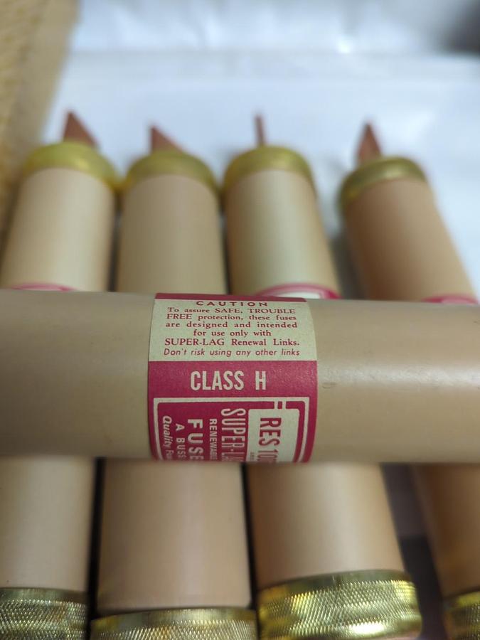 BUSSMANN,RES-100,SUPER-LAG RENEWABLE FUSE LOT OF 5 NOS