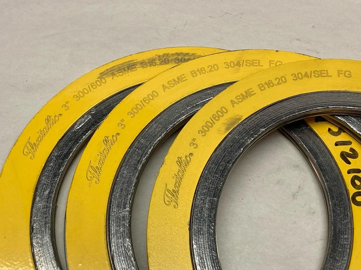 Used Flexitallic,3" 300/600 ASME B16.20 304/SEL FG,Spiral-Wound Gas LOT OF 3