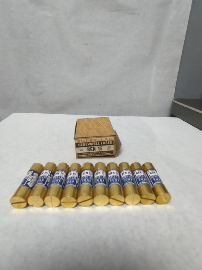 COOPER BUSSMANN,REN-15,SUPER-LAG RENEWABLE FUSES BOX OF 10 NOS