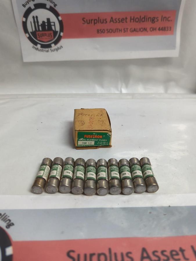 COOPER BUSSMANN,FNM-1/2,FUSETRON 1/2 AMP FUSES BOX OF 10 NOS