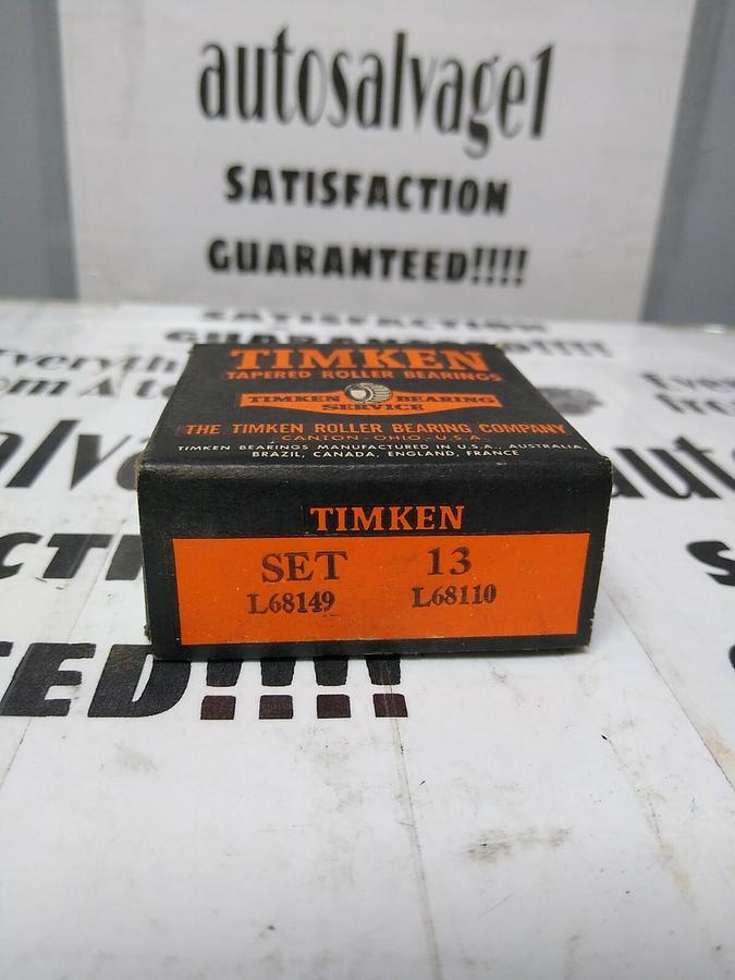 Used Timken,Set 13 - L68149 -L68110,Roller Bearing Cup and Cone Set NOS