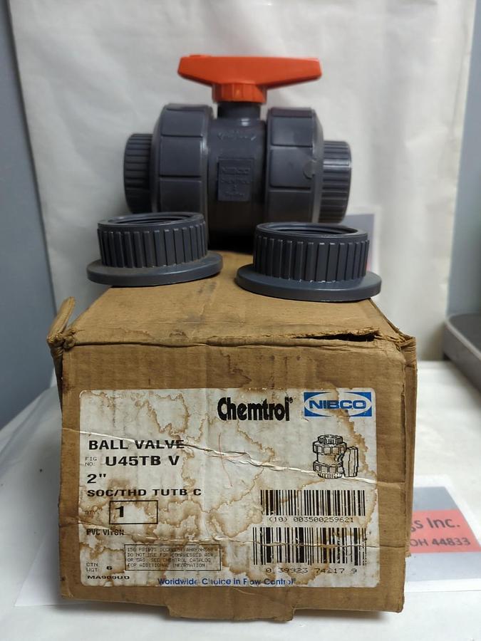 NIBCO CHEMTROL,U45TBV,BALL VALVE 2 INCH NOS