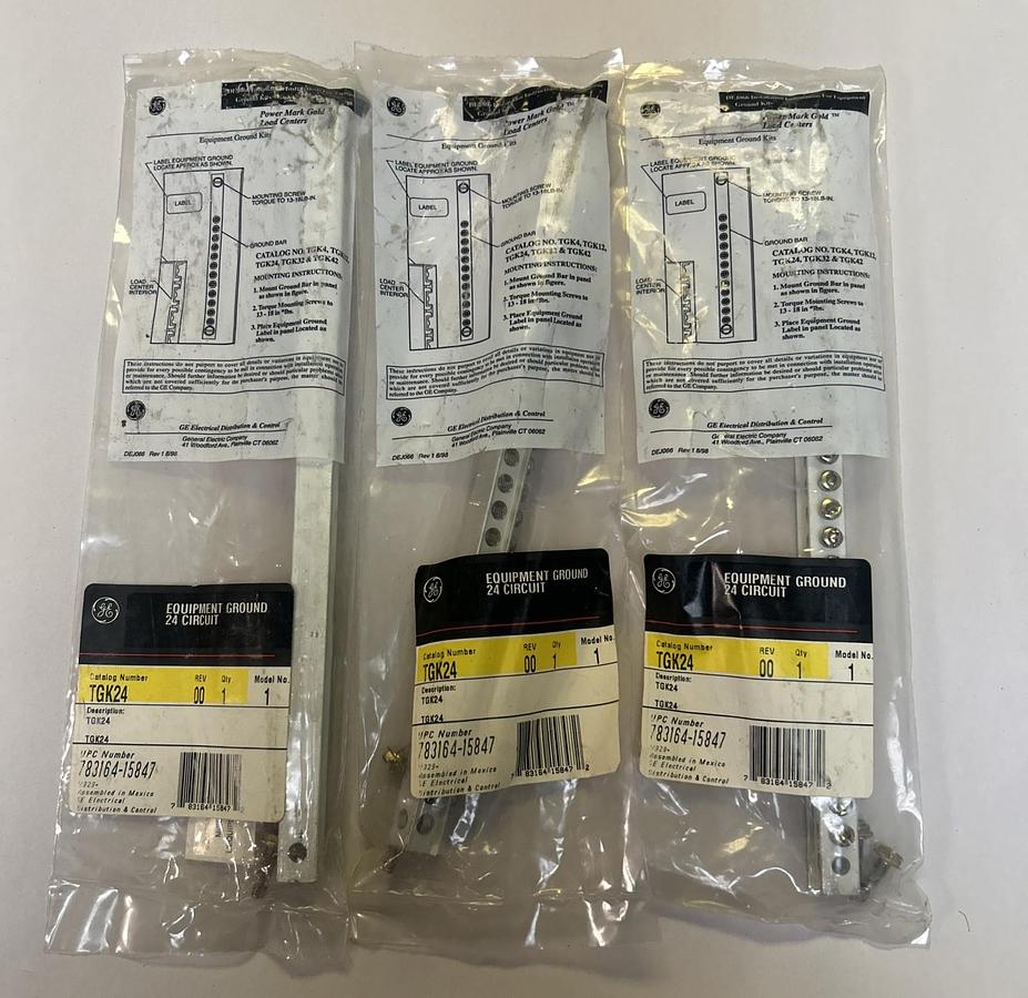Used GENERAL ELECTRIC,TGK24,24 CIRCUIT EQUIPMENT GROUND KIT LOT OF 3 NOS