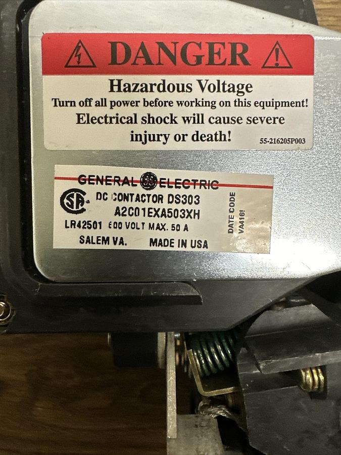 GE,A2C01EXA503XH,DC Contactor 600V 50A DS303