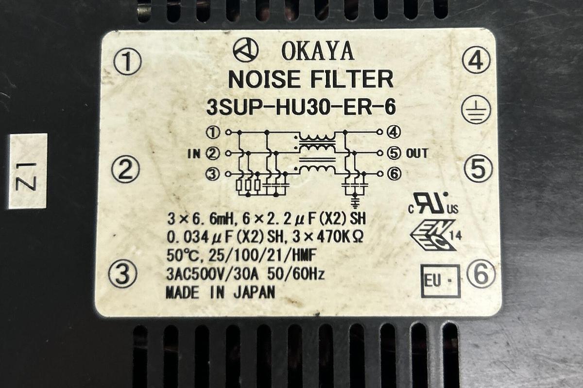 Used OKAYA,3SUP-HU30-ER-6,NOISE FILTER